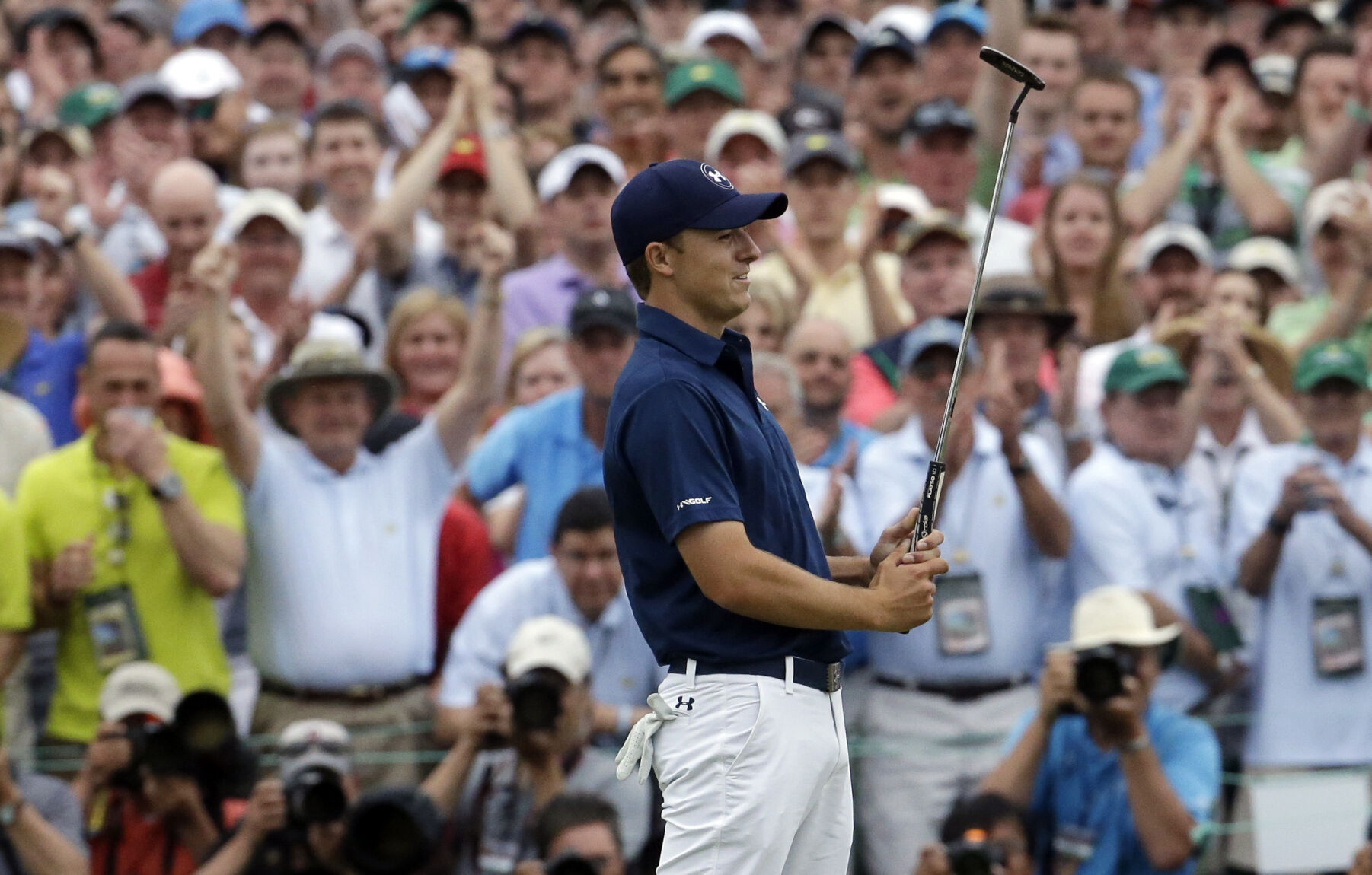 2015: Jordan Spieth wins his first major championship with record-tying performance at Masters